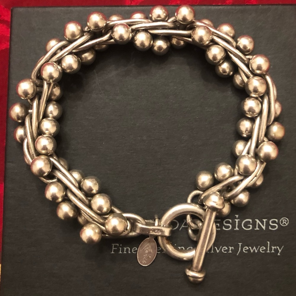 Iconic Silpada Sterling Silver DNA Toggle Clasp Bracelet B0523 - Picture 3 of 14